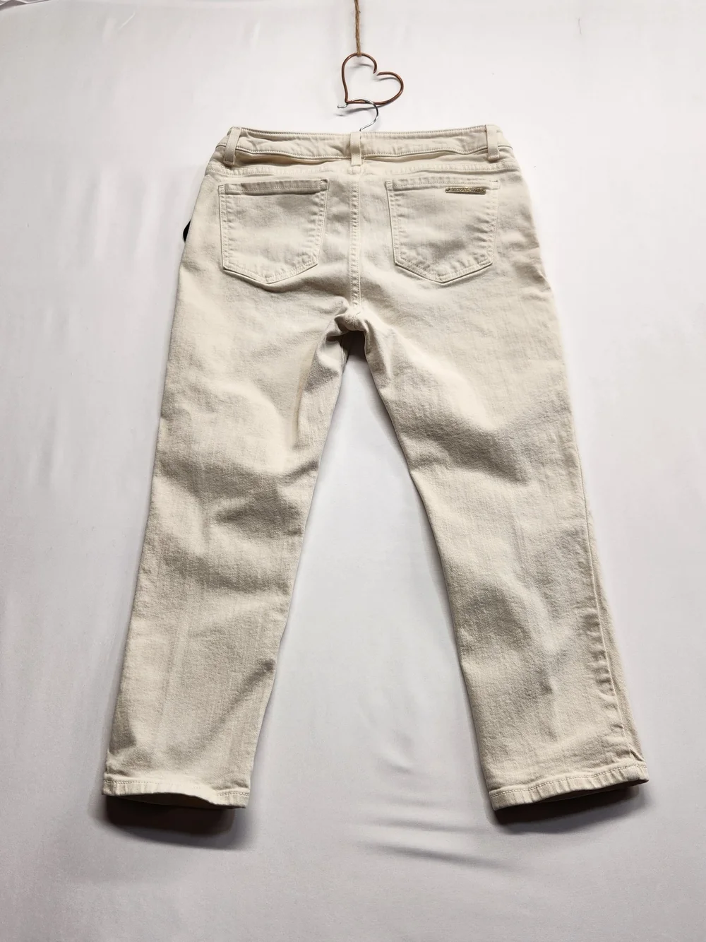 ⭐️Michael Kors Ecru Cream Straight Leg Crop Jeans Size 8 Comfort Stretch